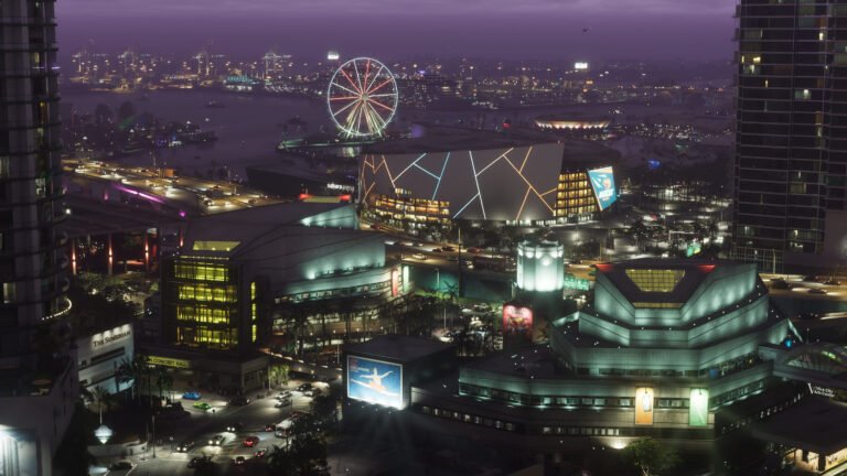 Aerial view of Downtown Vice City